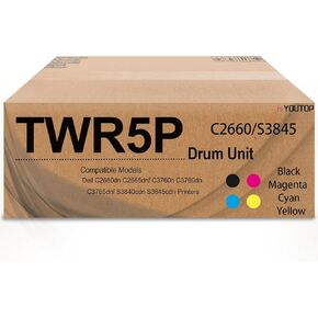 TWR5P C/M/Y/K Imaging Drum Cartridge Replacement for C2660 S3845 S3840 331-8434 Drum Unit Compatible for Dell C2660dn C2665dnf C3760n C3760dn C3765dnf S3840cdn S3845cdn Printer
