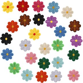 Flower Iron on Patches, Cute Daisy Flower Applique Patch, Sew On Embroidered Applique Sewing Patches Embroidery Applique Patches Iron on Patches Sew 30 Pcs