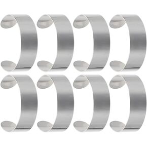 COHEALI Stainless Steel Jewelry Leather Bracelet: 8pcs Bracelet Blanks Stainless Steel Blank Bracelet Cuff Bangle Bracelet for DIY Jewelry Making Handmade Bracelets Cuff Bracelet