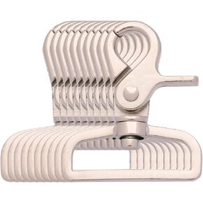 BIKICOCO 1-1/2'' Swivel Trigger Snap Hook Lobster Claw Clasp Spring Loaded Clip, Flat-D-Ring Ended, Silver - Pack of 10