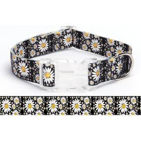 Girl Dog Collars with Daisy Patterns, Cute Pink Dog Collar for Female Dogs, Adjustable Soft Durable Pet Collars for Cat Puppy XS Small Medium Large Dogs (Hot Pink, XS (Neck 7"-10"))