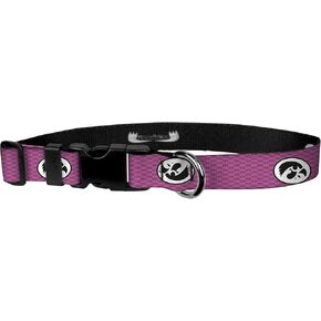 Dog Collar – University of Iowa Hawkeyes Adjustable Pet Collars, 1" Wide, Medium, Pink Carbon Fiber