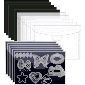 40 PCS Large Stamp and Die Storage Bag with Rubber Magnetic Sheets,0.5mm Thickeness Magnetic Sheets for Craft Storage,9.4x7inch Clear Craft Die Storage Envelopes Arts Crafts Scrapbooking Supplies