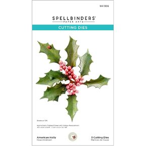 Spellbinders American Holly Etched Dies, Metal