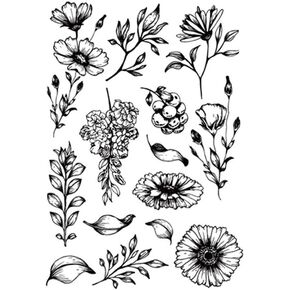 DIY Daisy Flowers Leaves Clear Stamps for Card Making or Journaling, Thanks Rubber Stamps for Journals Tags Scrapbooking Paper Crafts Decoration