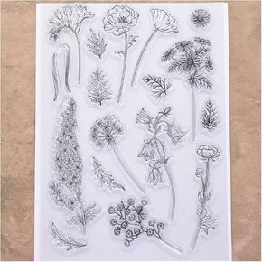 Kwan Crafts Flowers Leaves Clear Stamps for Card Making Decoration and DIY Scrapbooking 3040209