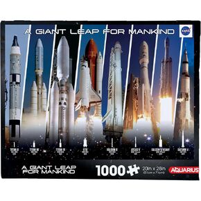 أحجية AQUARIUS NASA Rocket Grid (لغز الصور المقطوعة 1000 قطعة) - خالية من الوهج - ملاءمة دقيقة - لا يوجد غبار أحجية تقريبًا - بضائع ومقتنيات مرخصة رسميًا من ناسا - 20 × 28 بوصة