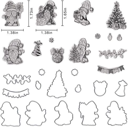 Christmas Trees Clear Stamps and Dies for Card Making, Christmas Wreath House Rubber Stamps Xmas Trees Frame Cutting Dies Sets for Scrapbooking Journaling Crafts Supplies in Saudi Arabia