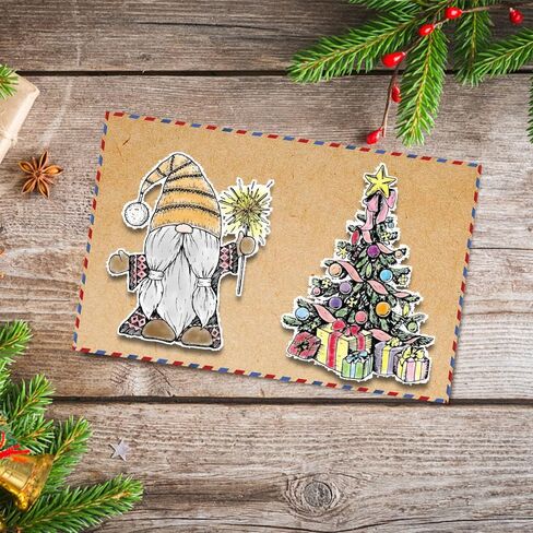 Christmas Trees Clear Stamps and Dies for Card Making, Christmas Wreath House Rubber Stamps Xmas Trees Frame Cutting Dies Sets for Scrapbooking Journaling Crafts Supplies in Saudi Arabia