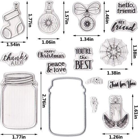 Christmas Trees Clear Stamps and Dies for Card Making, Christmas Wreath House Rubber Stamps Xmas Trees Frame Cutting Dies Sets for Scrapbooking Journaling Crafts Supplies in Saudi Arabia