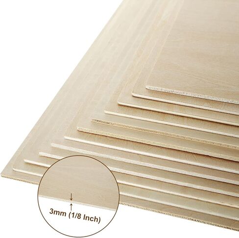 12 حزمة من أوراق خشب الزيزفون مقاس 11.8 × 11.8 بوصة للحرف اليدوية، صفائح خشبية غير مكتملة سميكة بسمك 1/8 بوصة مع أسطح ناعمة، صفائح خشب رقائقي للقطع بالليزر، وحرق الخشب، والنماذج المعمارية، والتلطيخ، والرسم in Kuwait