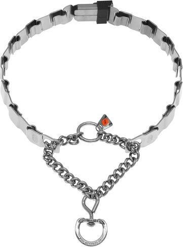 Herm Sprenger NeckTech Fun Stainless Steel Dog Training Collar with ClicLock Buckle and Assembly Chain No-Pull Collar with Swivel D-Ring Made in Germany (25in (Neck Size up to 23in)) in Kuwait