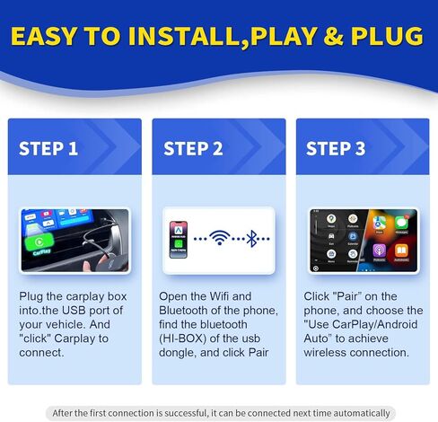 محول Carplay اللاسلكي Flgocexs لهواتف iPhone Apple، توصيل وتشغيل دونجل Carplay اللاسلكي سلكي إلى اتصال لاسلكي 5 جيجا هرتز واي فاي اتصال تلقائي carplay محول لاسلكي لطراز السيارة OEM 2016+ in Kuwait