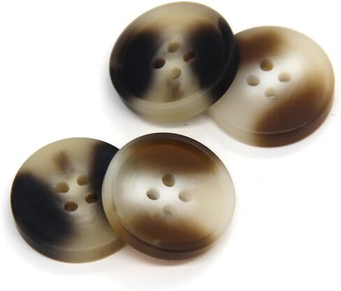 25 مم 20 قطعة من أزرار الراتنج الدائرية غير اللامعة للملابس الأنيقة وسترة معطف سترة واقية بيج أسود مشغولات يدوية (نمط بيج، 25 مم 0.98 بوصة) in Kuwait