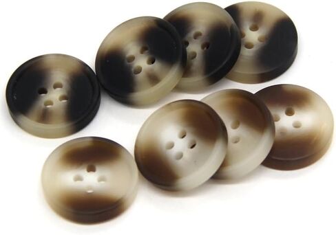 25 مم 20 قطعة من أزرار الراتنج الدائرية غير اللامعة للملابس الأنيقة وسترة معطف سترة واقية بيج أسود مشغولات يدوية (نمط بيج، 25 مم 0.98 بوصة) in Kuwait