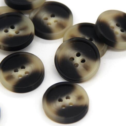 25mm 20pcs Round Matte Horn Resin Buttons for Clothes Chic Suit Jacket Coat Windbreaker Beige Black DIY Crafts (Beige Pattern, 25mm 0.98inch) in Saudi Arabia