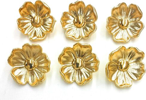 مجموعة أزرار ذهبية لامعة على شكل زهرة - أزرار زهرة مصقولة ثلاثية الأبعاد - للفساتين والسترات والمعاطف الرياضية والمعاطف والبدلات 4 أزرار 1-3/8 بوصة (متوفرة في 3 مقاسات (1-3/8 بوصة، 1 بوصة، 3/ 4 '') in Kuwait