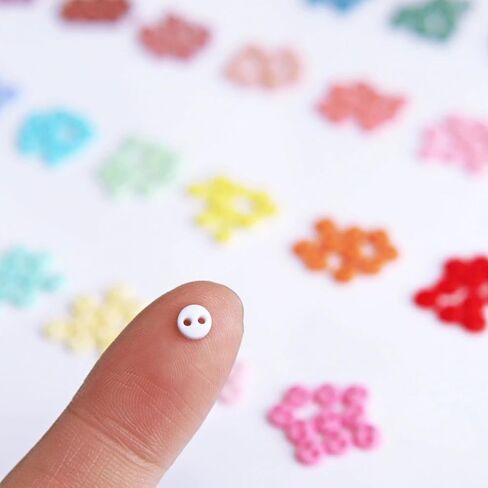 4mm / 0.16 inches Super Tiny Polyester Matte Finish Round Buttons, Mini Buttons, in 24 Colors, Micro Mini Buttons, Perfect for Doll Clothes (10PCS) in Saudi Arabia