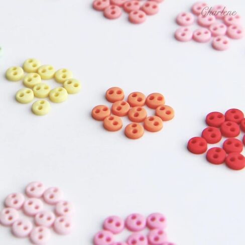 4mm / 0.16 inches Super Tiny Polyester Matte Finish Round Buttons, Mini Buttons, in 24 Colors, Micro Mini Buttons, Perfect for Doll Clothes (10PCS) in Saudi Arabia