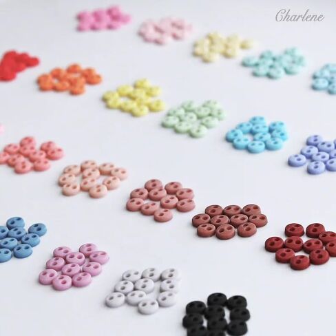 4mm / 0.16 inches Super Tiny Polyester Matte Finish Round Buttons, Mini Buttons, in 24 Colors, Micro Mini Buttons, Perfect for Doll Clothes (10PCS) in Saudi Arabia