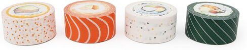 SUCK UK Sushi Tape | Decorative Paper Washi Tape | Novelty Masking Adhesive Tape | Set of 4 Quality Tapes | Quirky & Cute Design in Saudi Arabia
