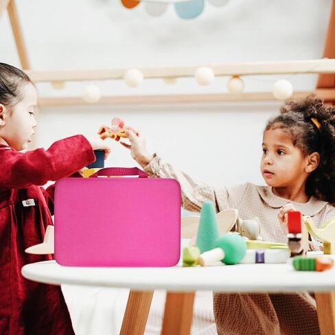 Case for Tonies Figures Audio Play Character, Figurine Storage Carrying Holder for TonieBox Characters for Kids, Toy Organizer Box-Bag Only (Pink) in Saudi Arabia