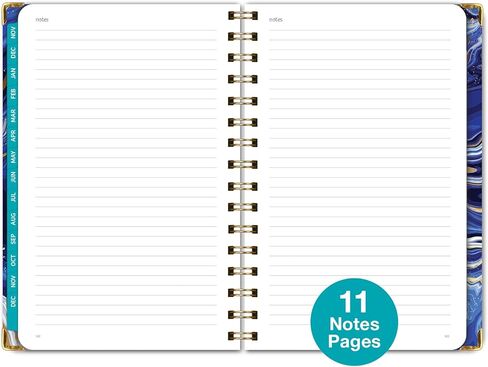 مخطط غلاف فني 2024: (نوفمبر 2023 حتى ديسمبر 2024) 5.5 بوصة × 8 بوصة مخطط يومي أسبوعي شهري وجدول أعمال سنوي. مجموعة الإشارة المرجعية ومجلد الجيب والملاحظات اللاصقة (رخام أبيض أزرق) in Kuwait