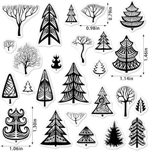 Christmas Background Clear Stamps for Card Making Christmas Tree Background Rubber Stamps Winter Christmas Transparent Silicone Seal for Gift Card DIY Scrapbooking Embossing Craft Supplies in Kuwait