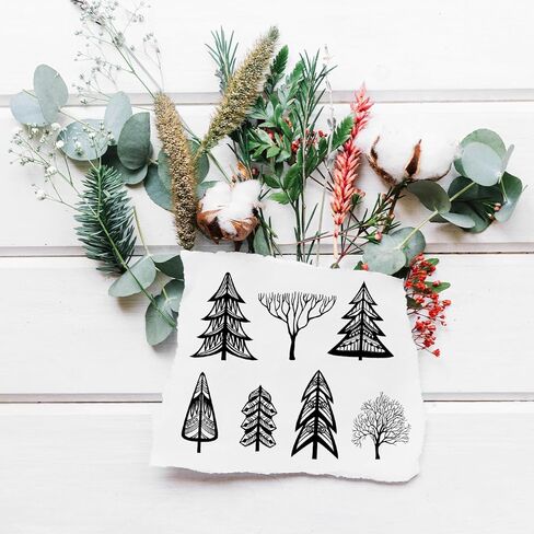 Christmas Background Clear Stamps for Card Making Christmas Tree Background Rubber Stamps Winter Christmas Transparent Silicone Seal for Gift Card DIY Scrapbooking Embossing Craft Supplies in Kuwait