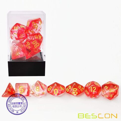 Bescon Crystal Blue 7-pc Poly Dice Set, Bescon Polyhedral RPG Dice Set Crystal Series in Saudi Arabia