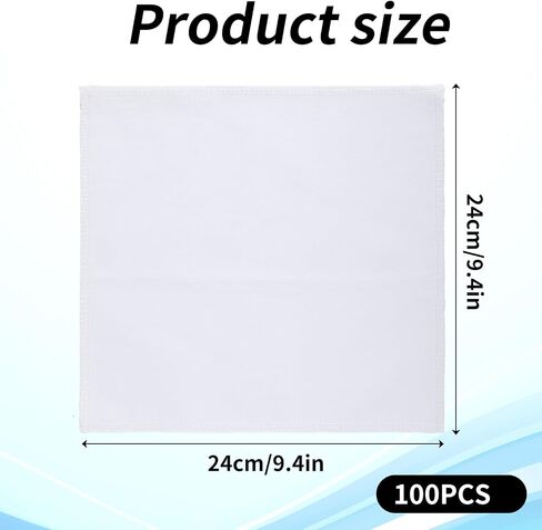 100Pcs 9.45 x 9.45 Fabric Squares White Cotton Fabric Precut Quilt Squares Solid Colors Fabric Bundles White Fabric for DIY Sewing Craft Tie-dye Patchwork in Saudi Arabia
