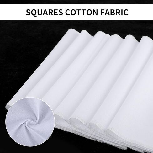 100Pcs 9.45 x 9.45 Fabric Squares White Cotton Fabric Precut Quilt Squares Solid Colors Fabric Bundles White Fabric for DIY Sewing Craft Tie-dye Patchwork in Saudi Arabia