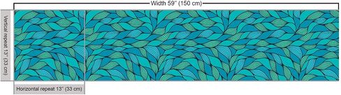 نسيج Ambesonne Teal من The Yard، تصميم مموج تجريدي مع تصميم ملون بنمط بحري مطبوع على شكل المحيط، قماش مزخرف لستائر الوسائد والأزياء DIY، 1 ياردة، أخضر نعناعي أزرق in Kuwait