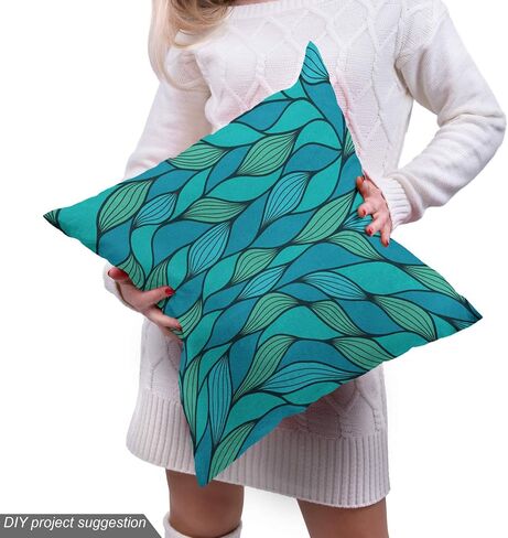 نسيج Ambesonne Teal من The Yard، تصميم مموج تجريدي مع تصميم ملون بنمط بحري مطبوع على شكل المحيط، قماش مزخرف لستائر الوسائد والأزياء DIY، 1 ياردة، أخضر نعناعي أزرق in Kuwait