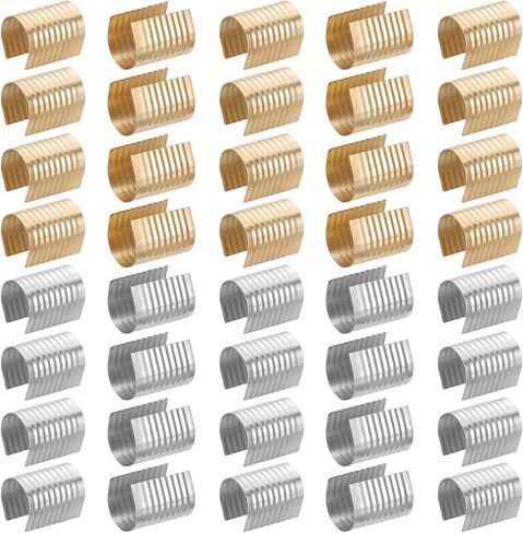 PATIKIL 3 Size Leather Rope Clip, 120Pcs Metal Cylindrical Crimp Tubes Foldable End Cap Opening Crimps Fastener for Jewelry Making Tassel Leather Cords DIY Craft, Silver Tone in Saudi Arabia