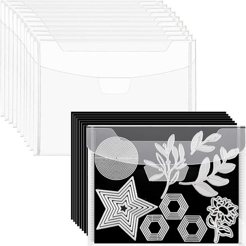 40 PCS Large Stamp and Die Storage Bag with Rubber Magnetic Sheets,0.5mm Thickeness Magnetic Sheets for Craft Storage,9.4x7inch Clear Craft Die Storage Envelopes Arts Crafts Scrapbooking Supplies in Kuwait