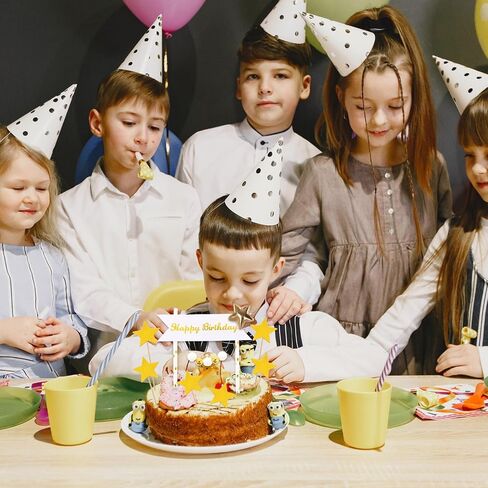 Happy Birthday Cake Decorations, Set of 1 Happy Birthday Banner, 10 Pcs Star Cupcake Toppers Star Cake Decorations Happy Birthday Cake Toppers in Saudi Arabia