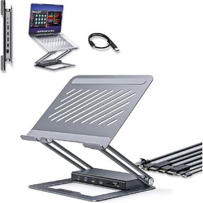 WAVLINK DisplayLink Docking Station Dual Monitors,Laptop Stand Docking Station Adjustable, USB 3.0 to 5Gbps USB-C,2 HDMI 2 DisplayPort,100W PD,Gigabit Ethernet,SD/TF,Audio for Mac OS/Windows/Chrome OS