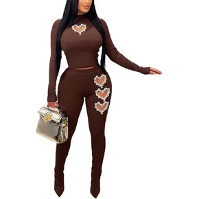 OLUOLIN Two Piece Outfits For Women Casual Sweatsuits Jogging Suits Hoodies Crop Tops Pants Sets Tracksuit with Pockets
