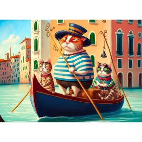 Sailor Cat Puzzles for Adults 500 Pieces, Jigsaw Puzzles for Adults 500 Piece, Puzzle for Adults, Adults Challenging Game Toys, Impossible Puzzle, Family Decoration Puzzle