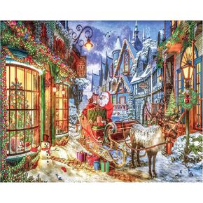 White Mountain Santa's Deliveries 1000 Piece Christmas Puzzle Winter Holiday Jigsaw Puzzles for Families and Adults