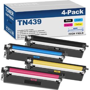 High Yield 4PK TN-439 TN439 Toner Cartridge Replacement for HL-L8260CDW HL-L8360CDW HL-L8360CDWT MFC-L8900CDW MFC-L8610CDW MFC-L9570CDW Printer
