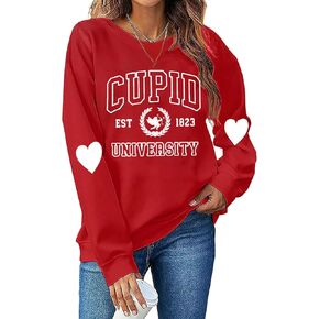 Dahuiya Leopard Valentines Day Sweatshirt Womens Cute Love Heart Valentines Shirts VDay Shirt