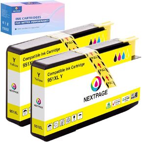 951XL Yellow Ink Cartridges Replacement for HP 951 XL 951XL Ink Cartridges(CN048AN) Work with OfficeJet Pro 8610 8600 8615 8620 8625 276dw 251dw Printer(951XLY 2 Pack)
