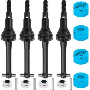 ShareGoo Steel CVD Drive Shaft Dogbone w/Hex Wheel Hubs Hex Adapter Compatible with MJX Hyper Go 14301 14302 1/14 RC Car (Silver)