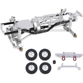 Metal Chassis Frame Assembled Kit for Axial SCX24 Deadbolt AXI90081 1/24 RC Crawler Car Upgrades (Silver)