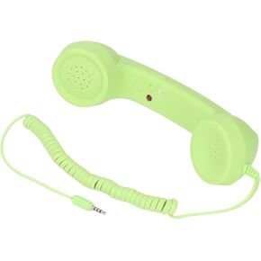Jiawu 3.5mm Vintage Retro Telephone Handset, Cell Phone Receiver, Radiation Proof Retro Handset, Microphone Speaker for Cellphone Smartphone, Handheld Old Telephone Headset (Green)
