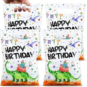 Colarr 50 Pieces Dinosaur Birthday Party Favor Bags Dinosaur Party Favor Bags Plastic Candy Goodie Bags Dino Theme Party Treat Bags for Kids Dinosaur Birthday Party Decorations Baby Shower Supplies