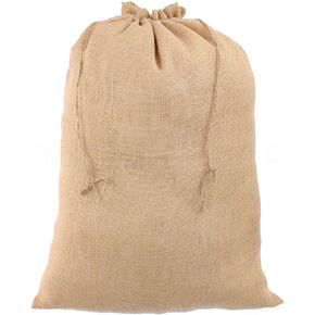 CleverDelights 18" x 24" Burlap Bags - 6 Pack - 18x24 Inch Jute Burlap Drawstring Sacks