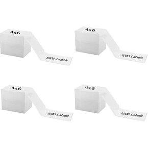 OausTect 4x6 Shipping Label 4000 Fanfold Labels for Rollo, Zebra Direct Thermal Printer, with Perforations
